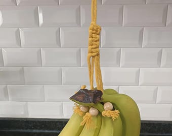 Patroon macramé-banaanhanger | Boho keukendecor DIY (pdf + QR-video)