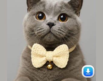 Patrón de pajarita de crochet para mascotas: accesorio hecho a mano para perros y gatos (patrón PDF)