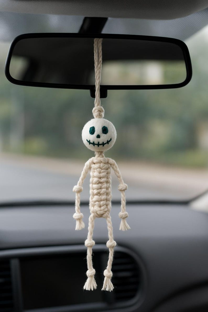 Macrame Skeleton Pattern PDF, Beginner Frendly, Spooky Macrame Ornament ...