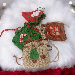 Patrón de bolsa de regalo navideña a crochet: 4 diseños festivos (PDF), Christmas Vallet