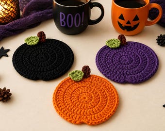 Crochet Pumpkin Coaster Pattern: Fall Decor DIY (PDF Pattern) Beginner Frendly
