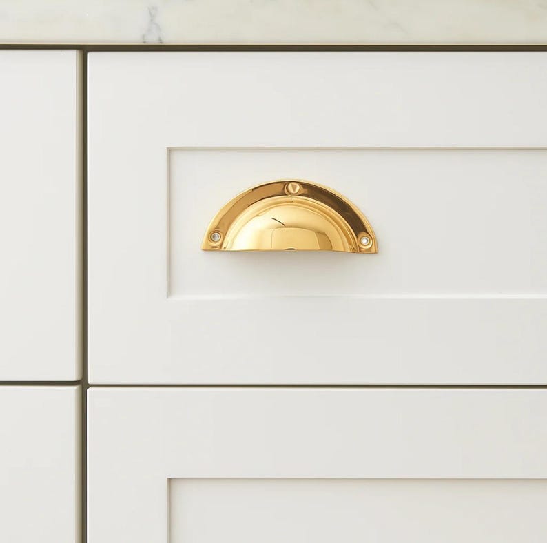 Uchwyty i gałki meblowe z litego mosiądzu – nielakierowane, polerowane okucia meblowe z mosiądzu zdjęcie 10