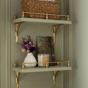 Handmade Moroccan Brass Gallery Rail- Unlacquered Brass Shelf Bracket