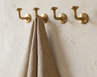 Unlacquered solid Brass Wall Hooks
