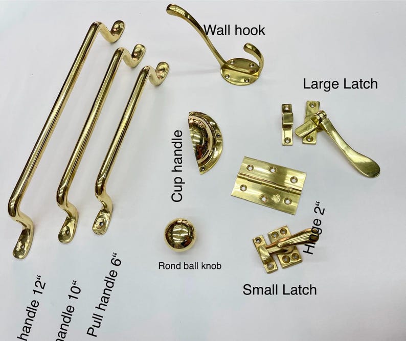 Uchwyty i gałki meblowe z litego mosiądzu – nielakierowane, polerowane okucia meblowe z mosiądzu zdjęcie 14