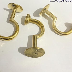 Solid Brass Wall Hook: Unlacquered Antique Finish - Farmhouse Decor