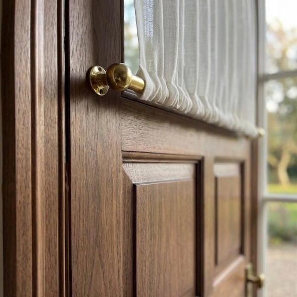Unlacquered Brass French Door Curtain Rod – Solid Sash Cafe Door Hardware