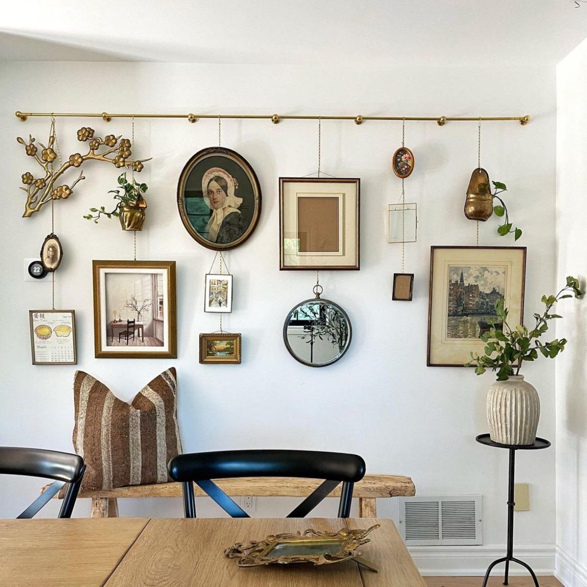 Brass Picture Rail Hanging Kit - Unlacquered Solid Brass - Gallery Wall Art Display - Etsy
