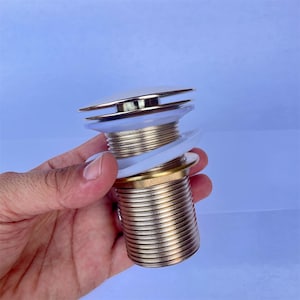 Unlacquered Solid Brass Sink Drain: Pop-Up Bathroom Fixture