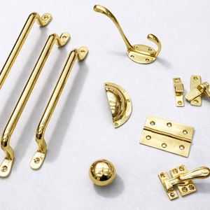 Solid Brass Cabinet Handles & Knobs – Unlacquered Polished Brass Furniture Hardware