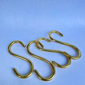 Solid Brass S-Hooks: Unlacquered Vintage Style for Kitchen, Bath & Decor