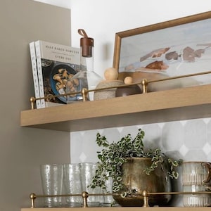 Handmade Moroccan Brass Gallery Rail: Unlacquered Solid Brass Shelf Bar