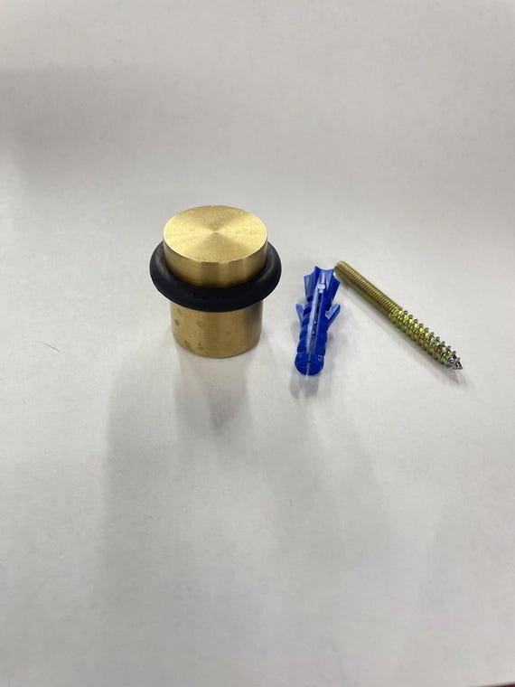 手作りの無塗装真鍮製ドアストッパー：モダンでミニマリストなデザイン