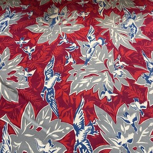 Put Your &quot;DUCKS&quot; in a Row Fall Colors of Cobalt Blue, Gray Leaves, Red Ground