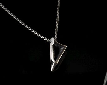 Oxidized Sterling Silver Geometric Pendant Necklace – Handmade Artisan Jewelry