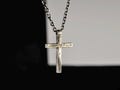 Minimalist Brutalist Oxidized Sterling Silver Cross Pendant Necklace - Handmade Christian Jewelry - Birthday Gift For Him And Her product logo