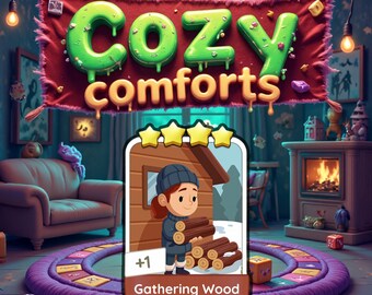 Gathering Wood Monopoly_Go 4 Star Stickers - Cozy Comforts Album