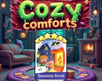Seasons Stroll Monopoly_Go 6 Star Stickers - Cozy Comforts Album