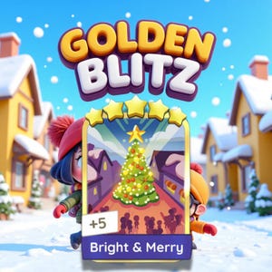 Golden Blitz Event! Bright & Merry Monopoly_GO Gold Sticker 5 Stars.