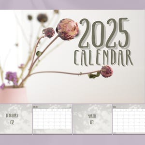 2025 Calendar, 2025 Planner Landscape, 2025 Calendar Boho, Sunday Start, Monthly Planner, Wall Calendar, Desk Monthly Planner