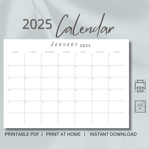2025 Minimalist Landscape Calendar: Monthly Planner (PDF)