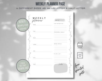 Boho Weekly Planner Printable: Task List PDF (Digital Download)