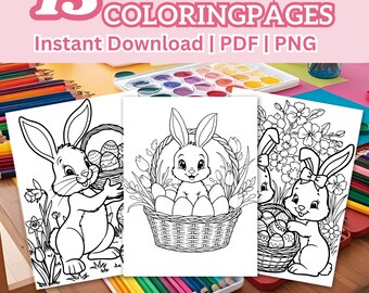 Easter Bunny Coloring Pages: 15 Printable Designs (PDF & PNG)