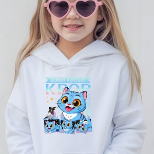 Kpop Demon Hunter Hoodie For Kids, Anime Tiger Graphic Sweatshirt, Cute Youth Streetwear Gift, Korean Kawaii Hoodie For Fans