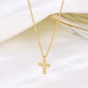 Cross Necklace, Tiny cross necklace, Mini cross necklace, Gold cross necklace, rose gold cross necklace, silver cross necklace, Gift for her