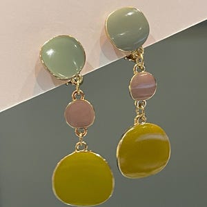 Lange statement clipoorbellen, clipoorbellen, Made in Brazil Unieke clipoorbellen, oorbellen zonder gaatjes, clip