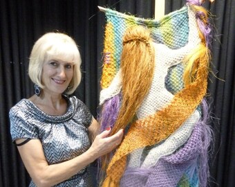 Makrama ścienna 'Nude Lady' - ręcznie robiona ze sznurka sizalowego, Eco Art