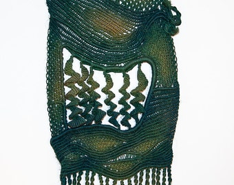 Macrame Wall Hanging Art 'Deep Sea' - Ręcznie robione ze sznurkiem sizalowym