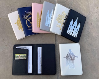 Portafoglio per carte delle ordinanze del tempio con porta-raccomandazioni - varietà; Regalo per missionario della Festa della Mamma per i lavoratori LDS che servono.