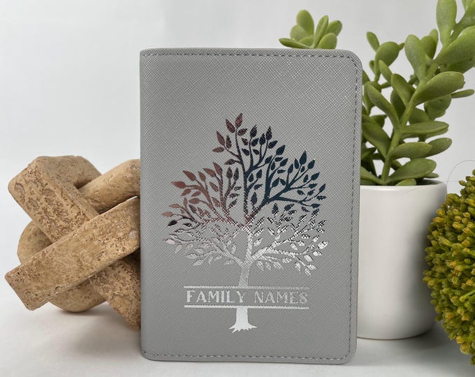 Featured listing image: Temple Ordinance Card Wallet with Reccomend Holder; family tree graphic