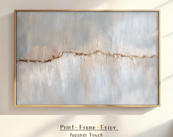 Japandi Wabi Sabi Art Print: Abstract Dusty Blue Wall Decor (Digital Download)