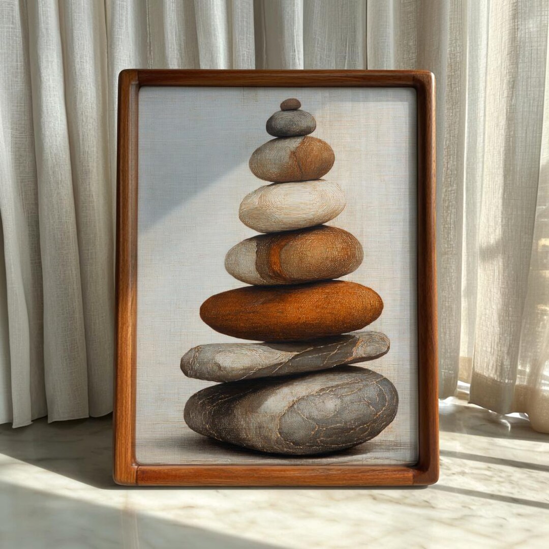 Zen Stone Print | Japandi Minimalist Wall Art , Digital Download ...