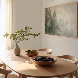 Printable forest artwork in Japandi aesthetic with natural textures and warm minimalism. Ideal for neutral-toned living rooms or cozy bedrooms. This digital download brings Wabi Sabi philosophy to life, blending simplicity, imperfection, and natural elegance in your decor.
