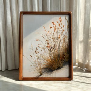 Arte de Pared con Pastos de Otoño | Póster Vertical en Tonos Tierra Japandi, Decoración Acogedora de Otoño, Descarga Digital Imprimible, 209