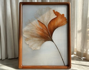 Ginkgo Biloba Leaf Print | Japandi Wabi Sabi Wall Art (Digital Download)