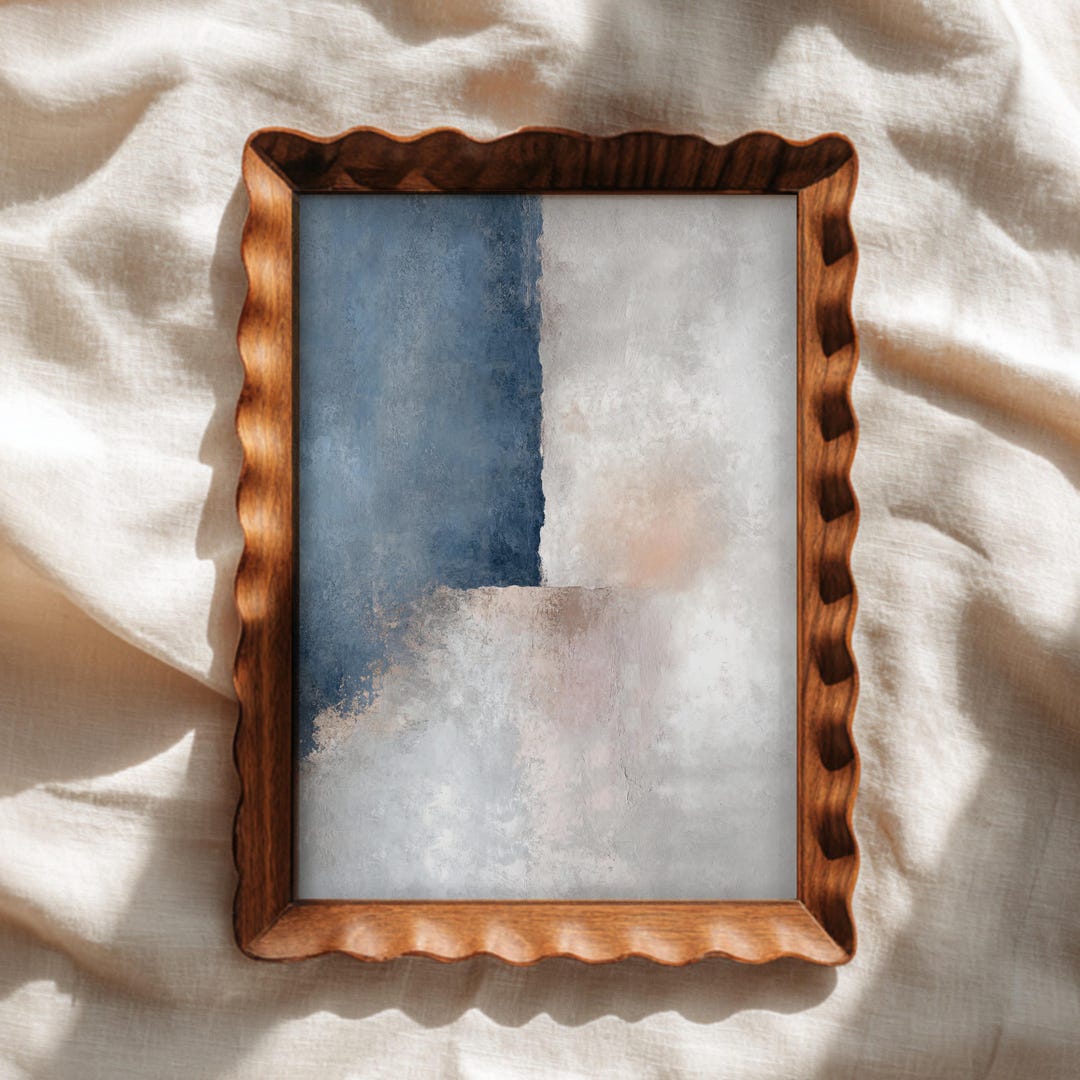 Light Blue Japandi Abstract Wall Art | Wabi Sabi Digital Print for ...
