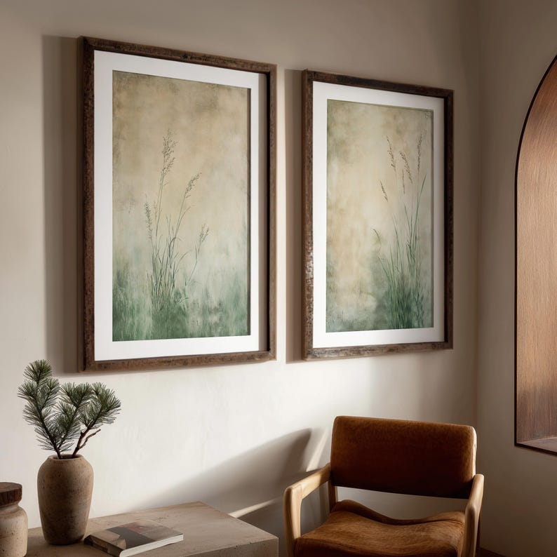 Set of 9 Spring Sage Green Wall Art Prints | Wabi Sabi Printable ...