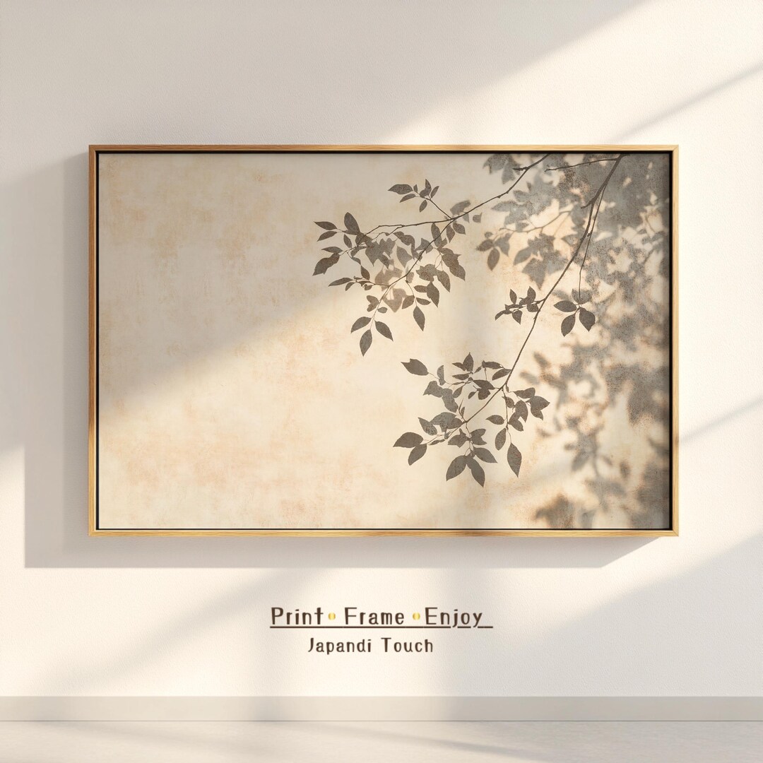Minimalist Birch Tree Shadow Print | Japandi Digital Wall Art in Earth ...