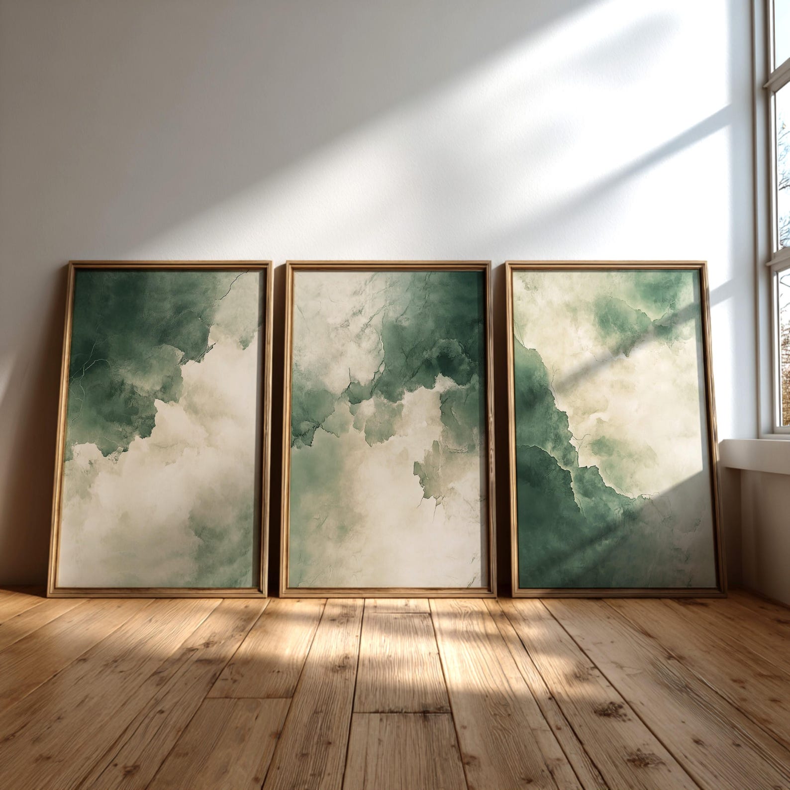 Set of 3 Japandi Wall Art Prints | Wabi Sabi Gallery, Sage Green ...