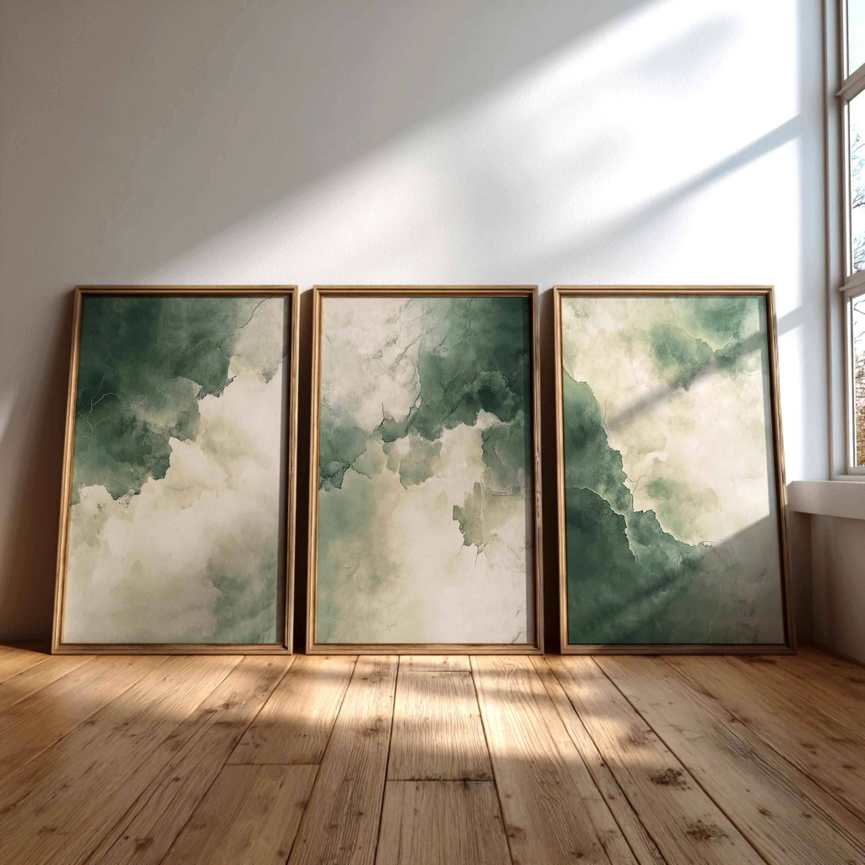 Set of 3 Japandi Wall Art Prints | Wabi Sabi Gallery, Sage Green ...