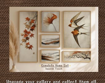 Panoramic Japandi Digital Wall Art | Long Narrow Tree Branch