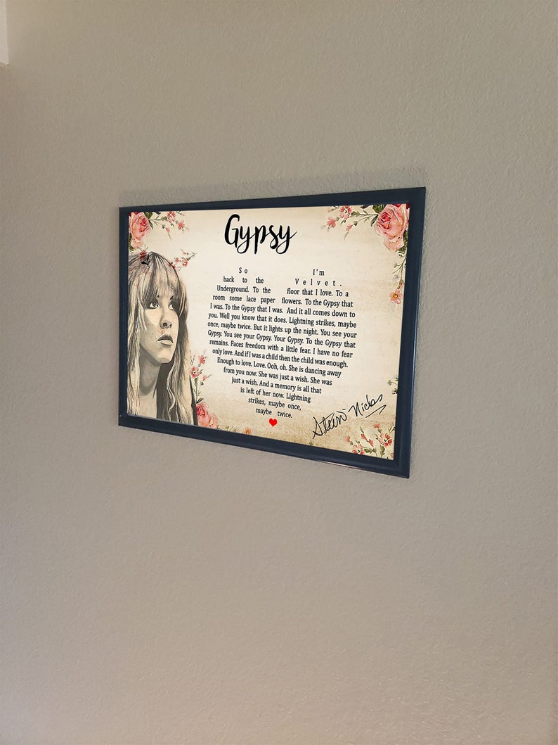 Stevie Nicks Gypsy Lyrics Song Poster Gifts for Fan Stevie - Etsy
