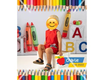 Preschool & Elementary School Colored Pencil Border PNG File