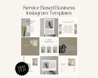 PLR MRR Instagram Post Templates | Service Based Business | Small Business Social Media | Done For You | Canva Template | Neutral Design