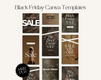 Black Friday Instagram Templates | Canva Template | Done For You | resell rights,  social media, digital marketing, PLR, MRR