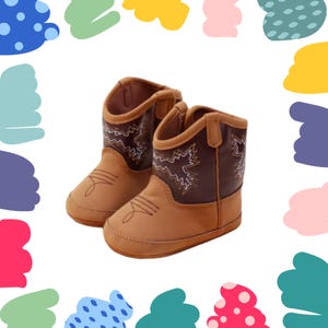 Baby Shoes Multicolour Baby Cowboy Booties Girl Boy Infant Toddler First Walkers Soft Sole Anti-slip Boots Newborn Baby Shoes Gift for Baby